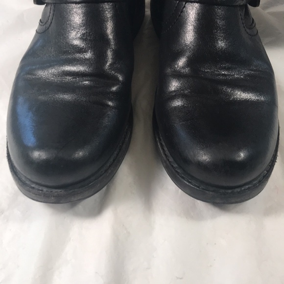 Frye Women’s Black Leather Veronica Slouch Bikercore Goth Boots - Picture 11 of 11